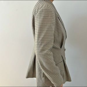 NEW H&M blazer Glenn plaid houndstooth pleated